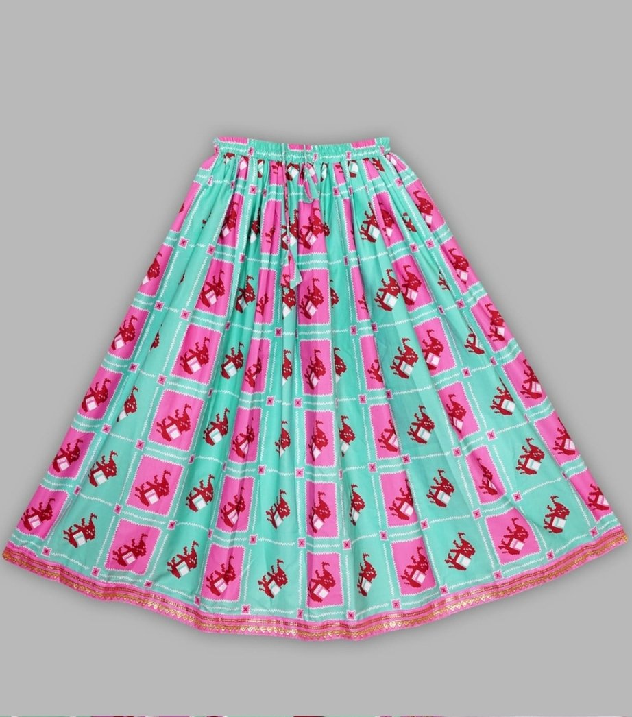 Girls Cotton Printed Lehenga Choli Set 4