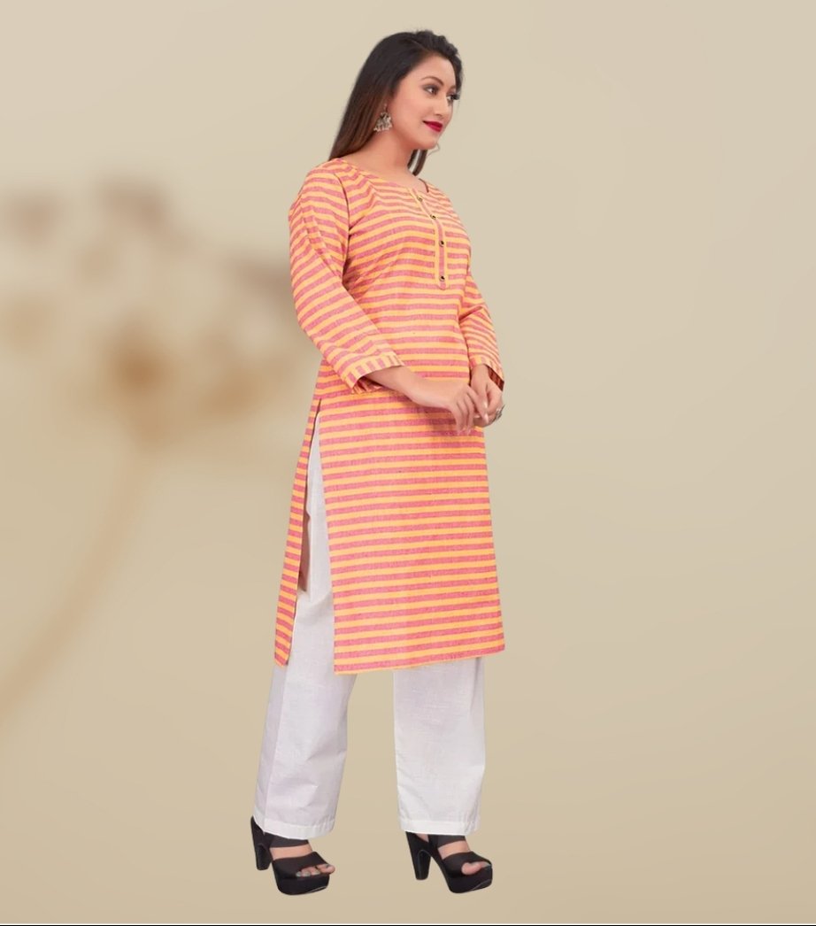 Women Cotton Full Sleeve Kurti Palazzo Set 1
