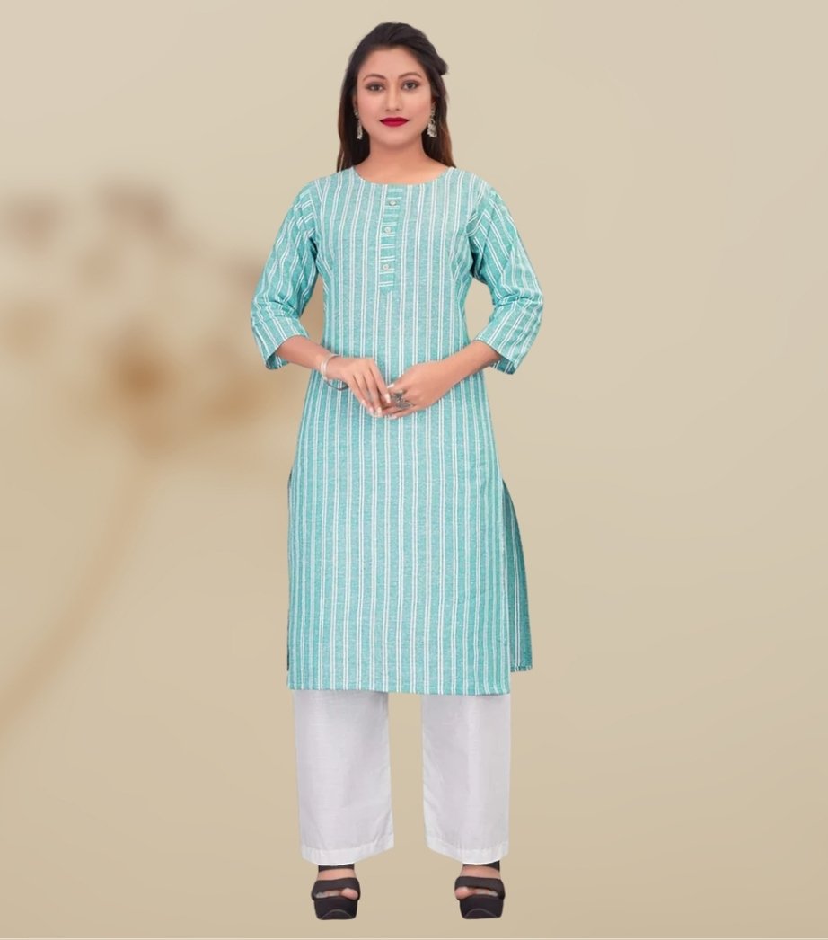 Women Cotton Kurti Palazzo Set 2