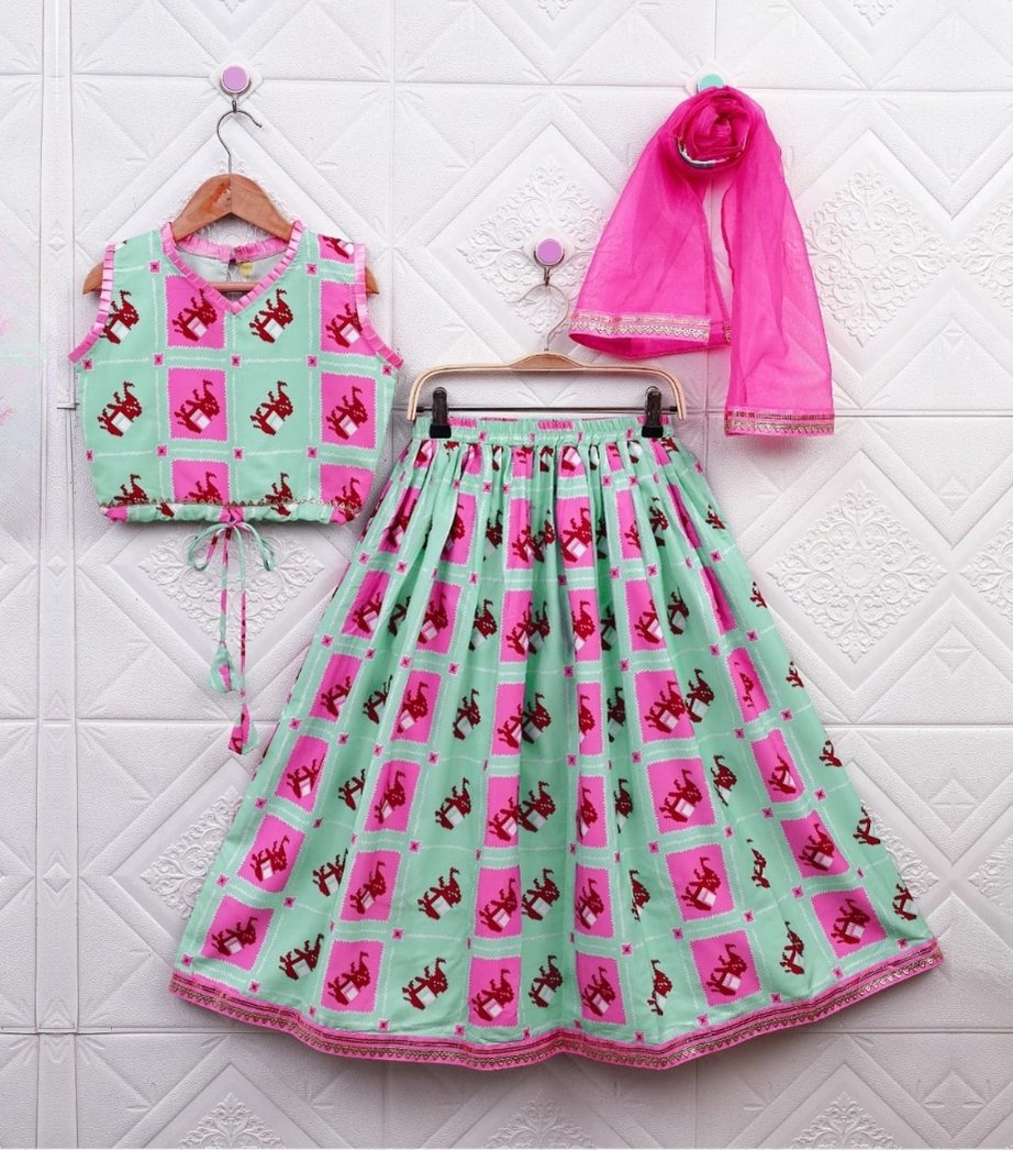 Girls Cotton Printed Lehenga Choli Sets